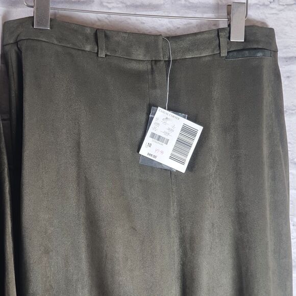 VTG Casual Corner 2 Piece Pant Suit Blazer Sz  8 + Pants Sz 10 Olive Green NWT - Picture 4 of 11